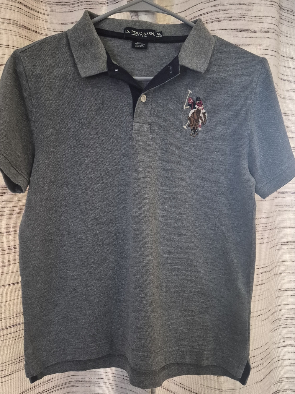 U.S. Polo Assn. Kid's Gray Polo Shirt